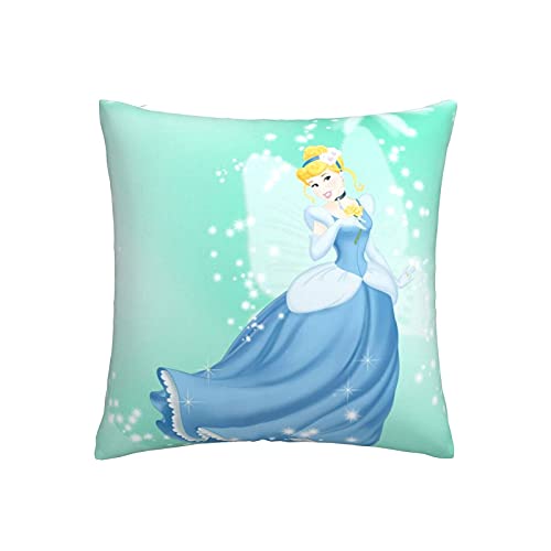 KINGAM Fundas de coj&iacute;n de Cenicienta suaves, 45 x 45 cm, cuadradas, c&oacute;modas, decorativas, fundas...