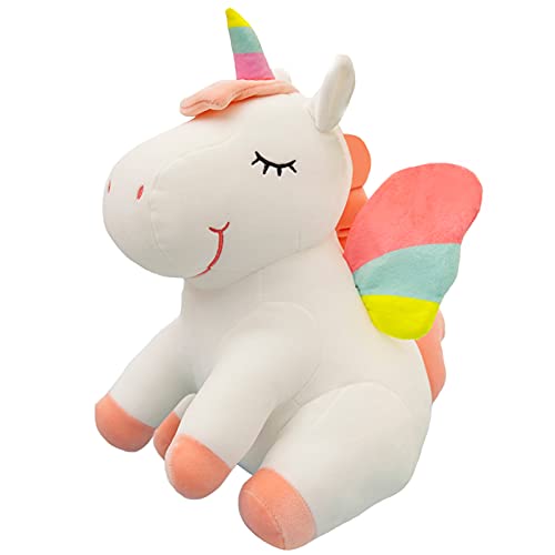 SNOWOLF Peluche de Unicornio con dise&ntilde;o de Unicornio y Peluche con alas de Arco Iris, Juguete...