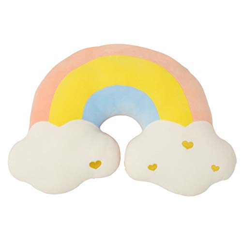 XIAOHONG Cojín de almohada de nube de arco iris, almohada de felpa suave en forma de nube,...