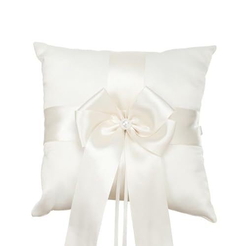 JAWSEU Coj&iacute;n de anillo de boda, coj&iacute;n de anillo de boda, coj&iacute;n de boda, funda de coj&iacute;n...