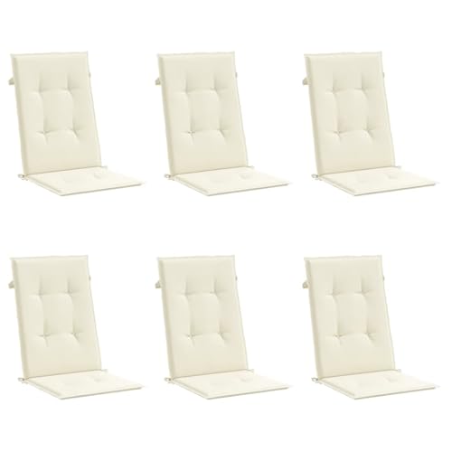 vidaXL Cojines de Sillas de Jard&iacute;n 6 uds, Almohadas con Respaldo Alto, Acolchados para Sillones,...