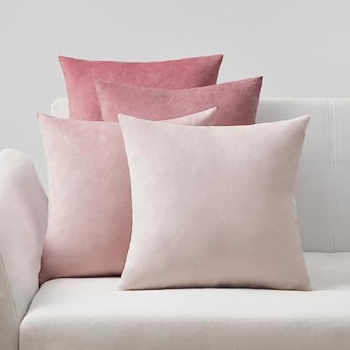 Topfinel Fundas Cojines Sofa 40x40 Decorativa Hogar Cojines Rosa de Terciopelo para Salon Cama...