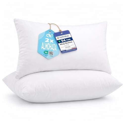 Flowen Almohada 50x80 cm &ndash; Fibra Siliconada Hipoalerg&eacute;nica Oeko-Tex&reg; &ndash; Mullida, Antial&eacute;rgica...