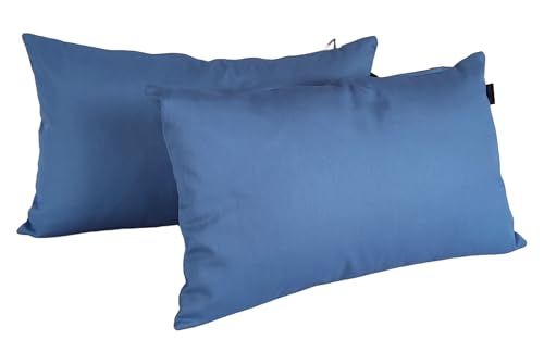 DiseLio | Fundas Cojines 30x50 Color Liso Azul Delf&iacute;n - Juego 2 Fundas Coj&iacute;n Sof&aacute; y Cama...