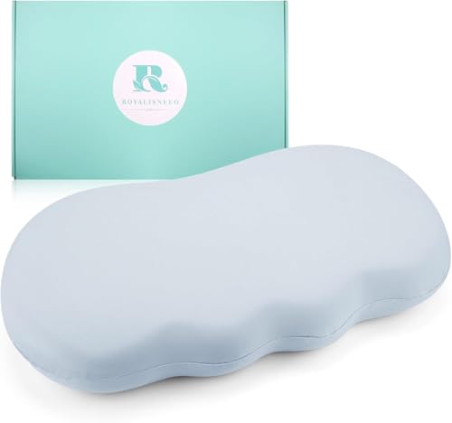 Royalisneeo Almohada cervical de l&aacute;tex curvada ergon&oacute;mica, almohada de l&aacute;tex para dormir de lado,...