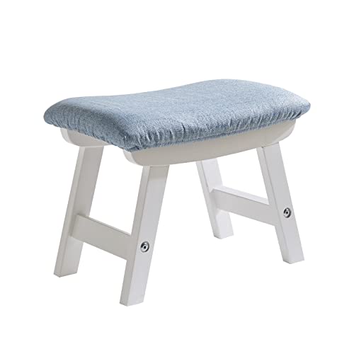 Aibiju Reposapi&eacute;s de Madera, Taburete otomano Acolchado con Funda extra&iacute;ble, 4 Patas de Haya,...