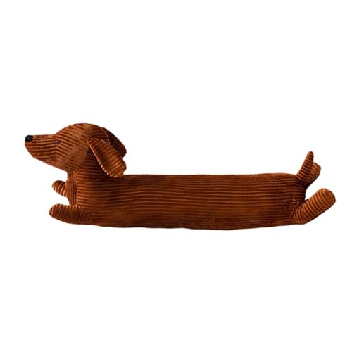 Gwezmxs Almohada de Abrazo de Felpa para Perro Salchicha Largo, Cojín de Dackel - Marrón, 50cm