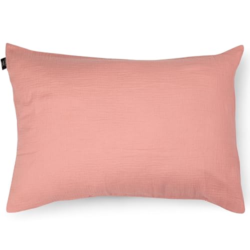 PinkZebra Funda de cojín de muselina orgánica de doble gasa, 20 x 30 cm, para niños y adultos,...