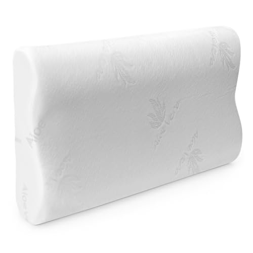 Homey - Almohada Cervical y Cuello Viscoelástica Cojín Ortopédico para Dormir, Antiácaros...