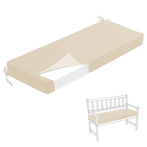 HJZPWB 5 cm de Grosor Ribetes Cojin Banco Exterior Impermeable Cojines para Banco Desmontable...