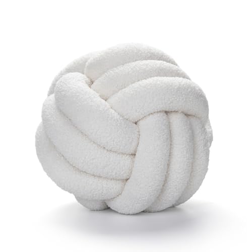 PORFOYO Coj&iacute;n anudado, coj&iacute;n de bolas de nudo, di&aacute;metro de 22 cm, coj&iacute;n suave con nudos, bola...