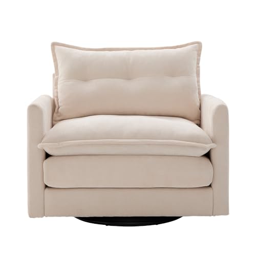 Sillón Giratorio 360° con Brazos y Cojines, Moderno, Cómodo para Sala, Dormitorio, Oficina o...