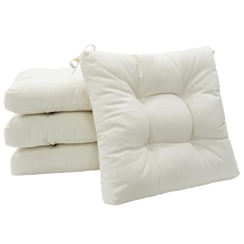 Viste tu hogar Pack 4 Cojines para Silla, 40x40x5 CM, Efecto Tridimensional, Relleno de 100%...