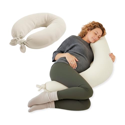 Jan&eacute; Coj&iacute;n de Lactancia XXL y Embarazo, Almohada para Dormir y Descanso, Funda 100% Algod&oacute;n...