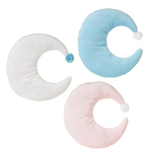 LOLAhome Set de 3 Cojines Luna de Terciopelo de &Oslash; 33 cm con Relleno
