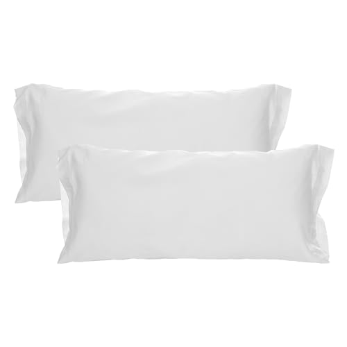 Pack de 2 Fundas de Almohada 50% Algodón 50 Poliéster, Extra Suave, Hipoalergénicas,...