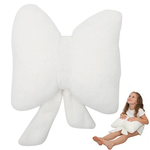 Umllpet Coj&iacute;n de Lazo Blanco, Peluche Suave, 30 * 12cm, Coj&iacute;n Decorativo, Accesorio Moderno para...