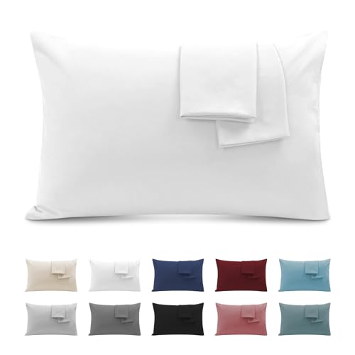 Funda de Almohada 50x90 (Juego de 2) - Funda Almohada con Cremallera Microfibra Súper Cómodo,...