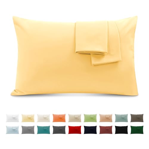 Funda Almohada 100% Algod&oacute;n 50x80 cm 2 PCS, Juego de 2 Funda Almohada de Suave Puro Algod&oacute;n, Sin...