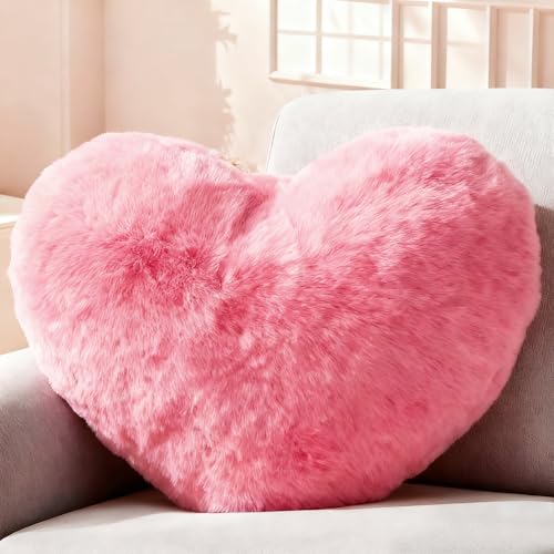 FARYODI Cojin Corazon 46 * 36cm, Coj&iacute;n de Peluche en Forma de Coraz&oacute;n, Regalo Rom&aacute;ntico para...