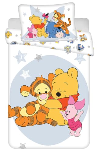 Jerry Fabrics - Juego de cama de Winnie the Pooh y Sus Amigos para beb&eacute; o cama peque&ntilde;a, funda...