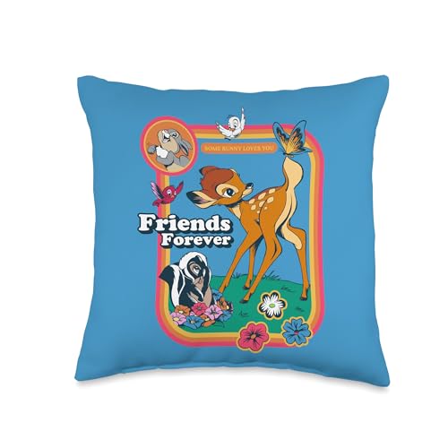 Disney Classic Bambi Friends Forever Vintage Throw Pillow, 16x16, Multicolor