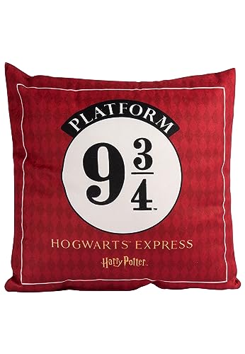 United Labels Coj&iacute;n Harry Potter 30 x 30 cm, rojo, coj&iacute;n para sof&aacute; Express 9 3/4, coj&iacute;n...