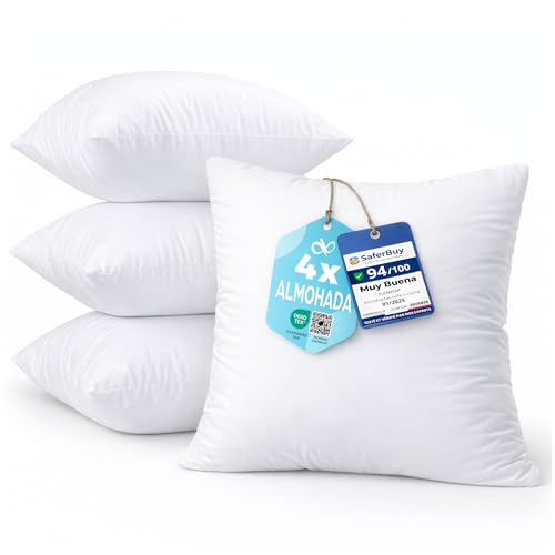 Flowen Relleno Coj&iacute;n 45x45 cm &ndash; Fibra Siliconada Hipoalerg&eacute;nica Oeko-Tex&reg; &ndash; Mullido,...