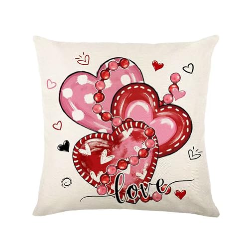 ZWWOGE Funda de Coj&iacute;n Coraz&oacute;n San Valent&iacute;n Fundas Decorativas 45x45 cm para Sof&aacute; Regalo...