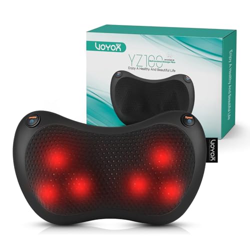 VOYOR-HEALTH Coj&iacute;n de Masaje Shiatsu，Masajeador de Cuello Espalda con Calor, Masajeador de...