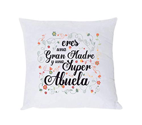 TOKKA MISORPRESA COJIN Frase Eres UNA Gran Madre Y UNA Super Abuela Regalo Abuela COJIN Mama