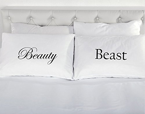 Juego de Fundas de Almohada de Bella y La Bestia para Regalo romántico de Ropa de Cama