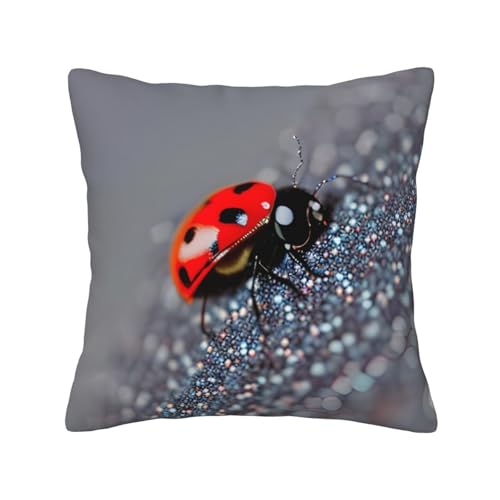 Fundas de coj&iacute;n con estampado infinito moteado de mariquitas, decoraci&oacute;n pr&aacute;ctica, fundas de...