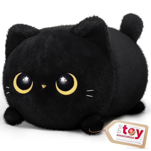 Mewaii 20CM Peluche Peque&ntilde;os Gato Negro con Ojos de Luna-Suave y Lindo Coj&iacute;n de Peluche para...