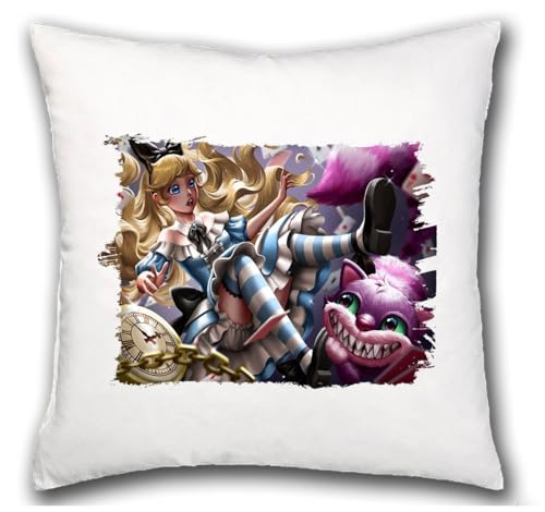 MERCHANDMANIA Coj&iacute;n Alicia en el Pais de Las Maravillas Libro Obra literaria hogar Comodo cussion