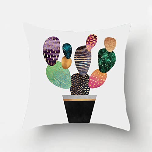 Cojines Sofa 40x40 Cactus De Dibujos Animados Cojines Lino de Algod&oacute;n Cojines Cama con Cremallera...