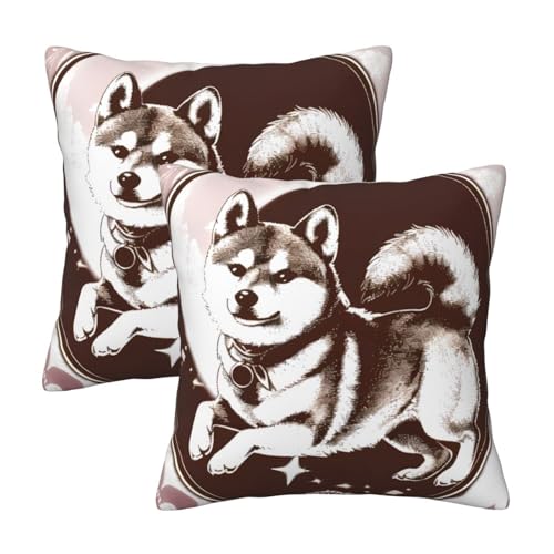 TZTTZT Juego de 2 fundas de almohada vintage con diseño de perro Husky de 12 x 12 pulgadas, fundas...