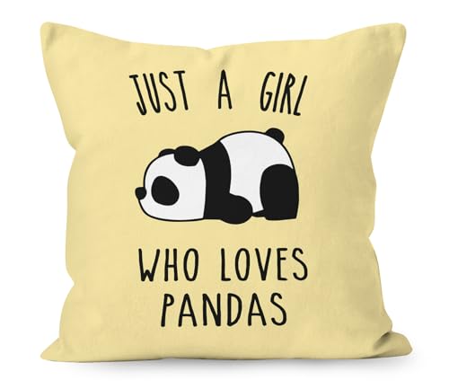 Liosei YUESHARE Just A Girl Who Loves Pandas - Funda de almohada de 18 x 18 pulgadas, regalos para...
