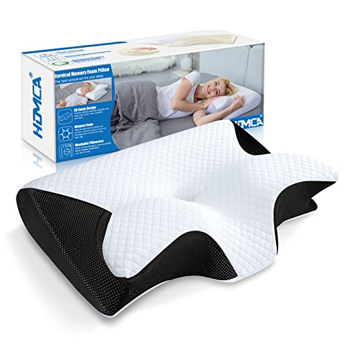 HOMCA Almohada Cervical, 2 en 1 Almohada Ergon&oacute;mico Espuma de Memoria Almohada para Soporte de...