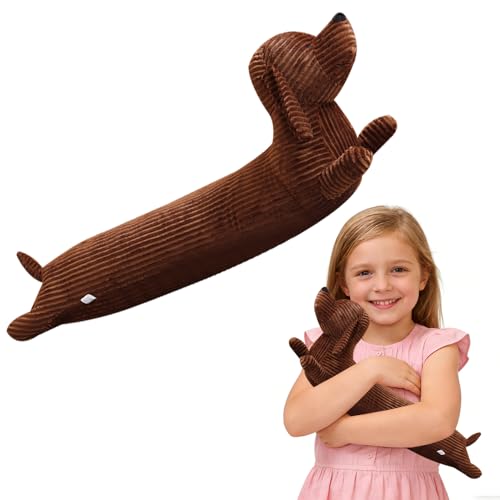 RNPKZ Peluche de perro salchicha, 50 cm, coj&iacute;n largo de peluche para ni&ntilde;os y adultos