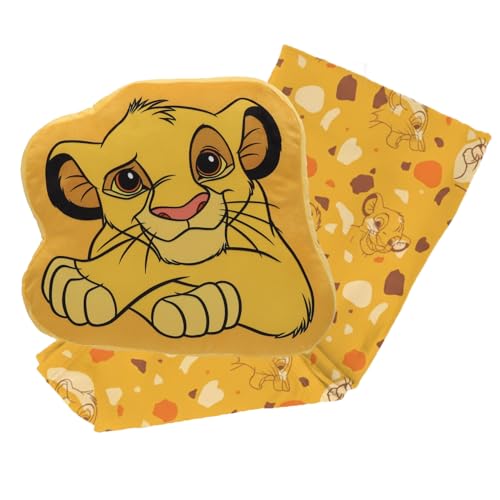 Disney &ndash; Coj&iacute;n 3D King Lion Simba &ndash; Coj&iacute;n de 40 x 41 cm y cuadros 100 x 140 cm, 100%...
