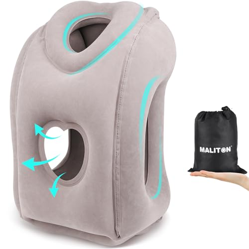 Maliton Almohada de Viaje Inflable Almohada Cervical de Viaje port&aacute;til coj&iacute;n de Apoyo Cervical...