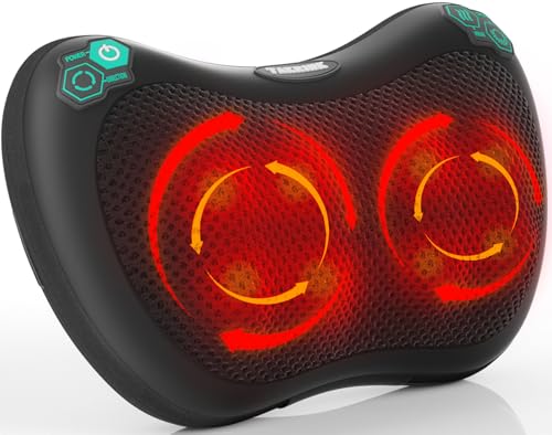 TAKRINK Masajeador Shiatsu para Espalda con 8 Nudos y 3 Niveles de Velocidad Rotaci&oacute;n en Ambas...