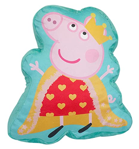 HOVUK&reg; Coj&iacute;n de terciopelo suave al tacto con forma de Pepa Pig de 35 cm, relleno de terciopelo...