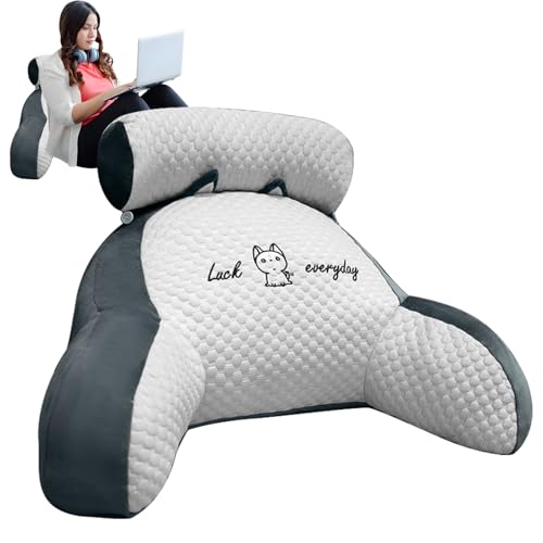 Suewidfay Almohada Lectura Cama, 70x50cm Grande Cojín Lectura con Respaldo Apoyo Lumbar y Cuello...