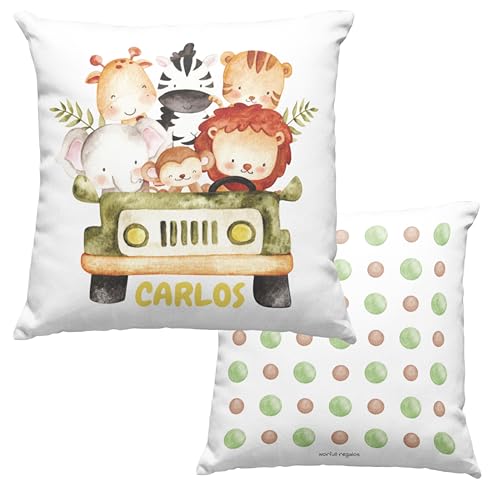 Worfull Regalos Cojín Personalizado, cojín con Nombre, guardería, cojín Infantil, cumpleaños,...