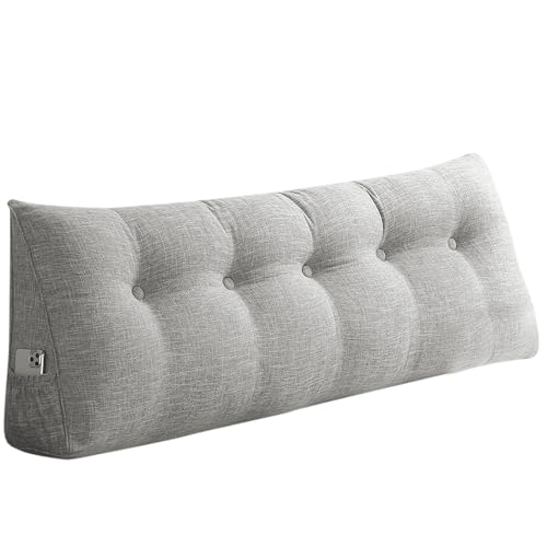 Coj&iacute;n de cu&ntilde;a triangular, almohada de lectura para cabecera, respaldo extra&iacute;ble para la cabecera,...