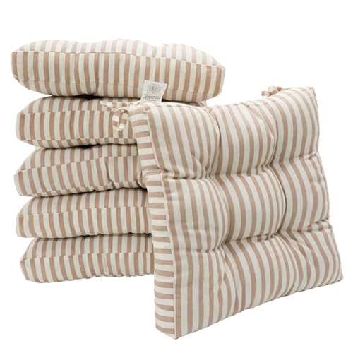 Viste tu hogar Pack 6 Cojines para Silla, 40x40x5 CM, Efecto Tridimensional, Relleno de 100%...