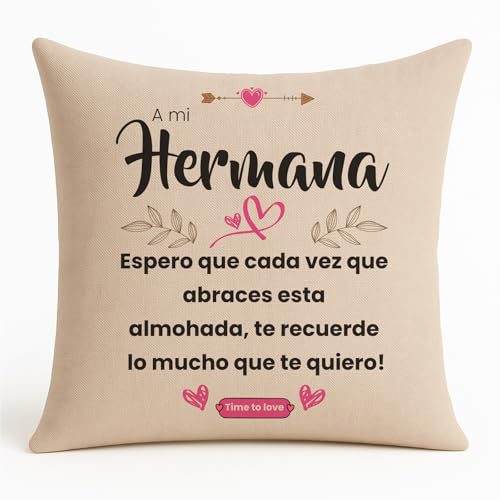 Kembilove | Coj&iacute;n de Lino Personalizado para Familia &ndash; Regalo Original para Abuelo Abuela Pap&aacute;...