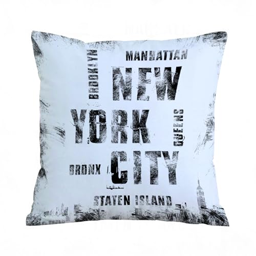 ERRTU Fundas de Coj&iacute;n 45x45 cm,Arte de la Ciudad de Nueva York. Estilo gr&aacute;fico Callejero de Nueva...